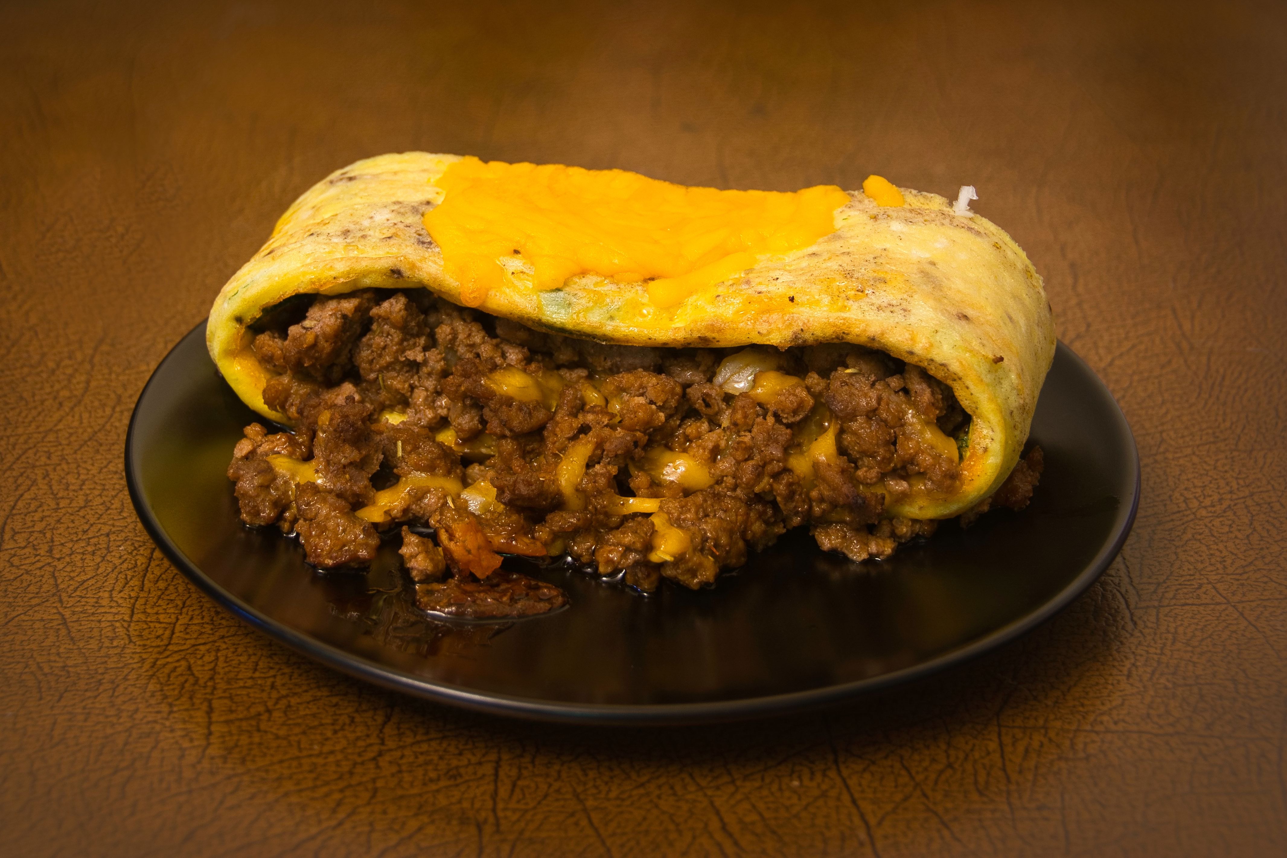 A serving of Zucchini Egg Rollup